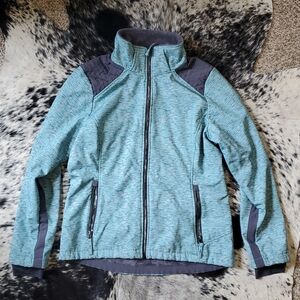 Free Country Teal Full-Zip Utility Jacket with Gray Accents